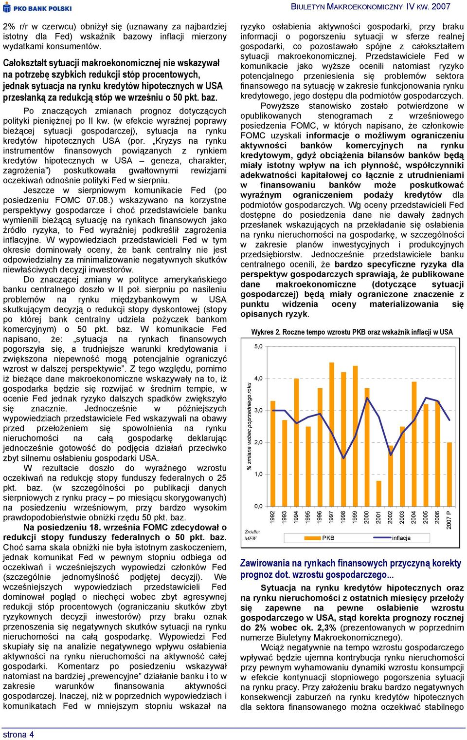 pkt. baz. Po znaczących zmianach prognoz dotyczących polityki pieniężnej po II kw. (w efekcie wyraźnej poprawy bieżącej sytuacji gospodarczej), sytuacja na rynku kredytów hipotecznych USA (por.