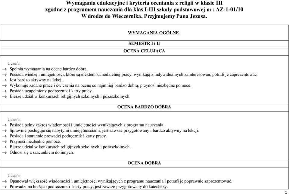 Posiada wiedzę i umiejętności, które są efektem samodzielnej pracy, wynikają z indywidualnych zainteresowań, potrafi je zaprezentować. Jest bardzo aktywny na lekcji.