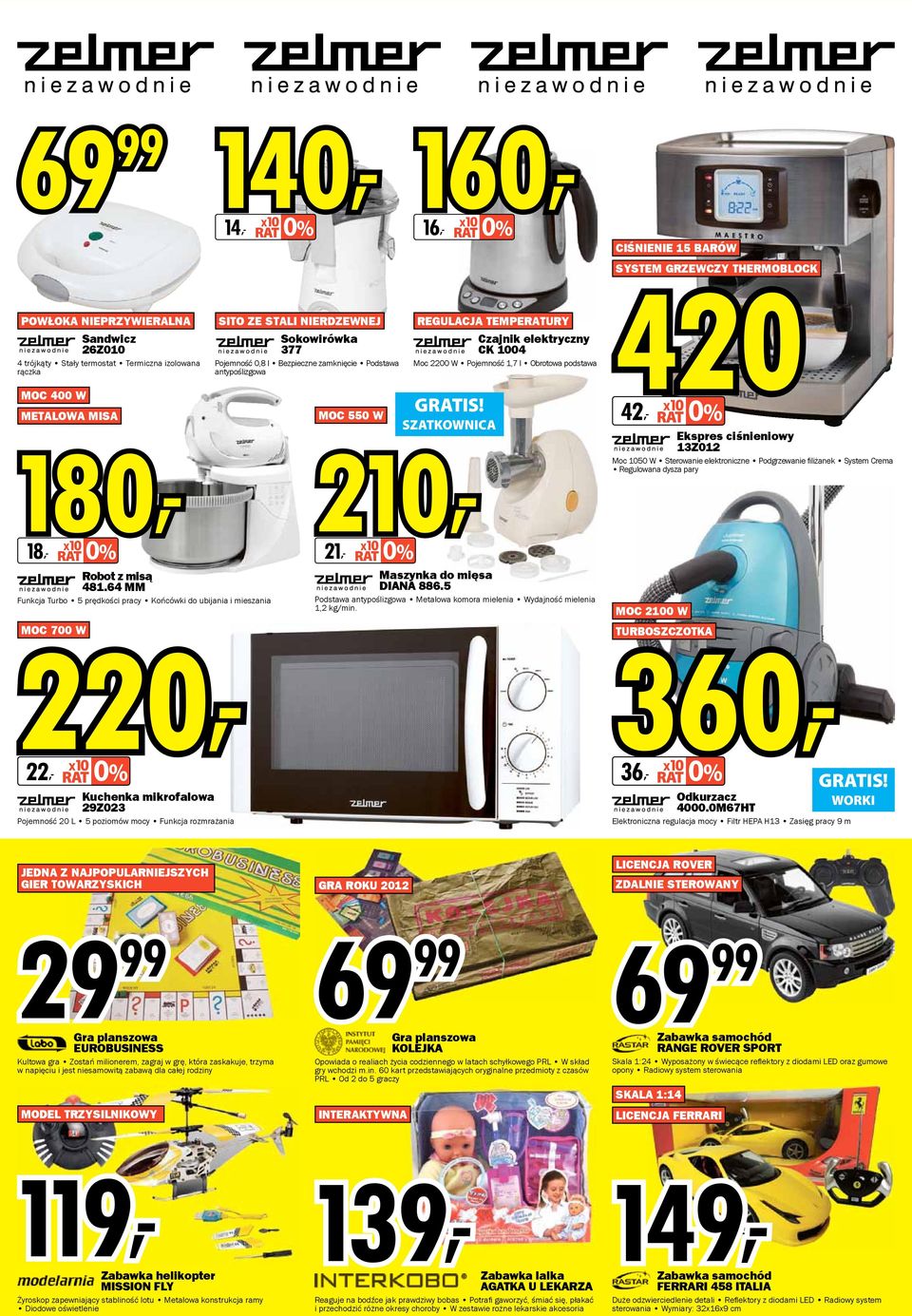 Sokowirówka 377 Pojemność 0,8 l Bezpieczne zamknięcie Podstawa antypoślizgowa MOC 550 W SZATKOWNICA 210, 21, x10 0% REGULACJA TEMPERATURY Czajnik elektryczny CK 1004 Moc 2200 W Pojemność 1,7 l