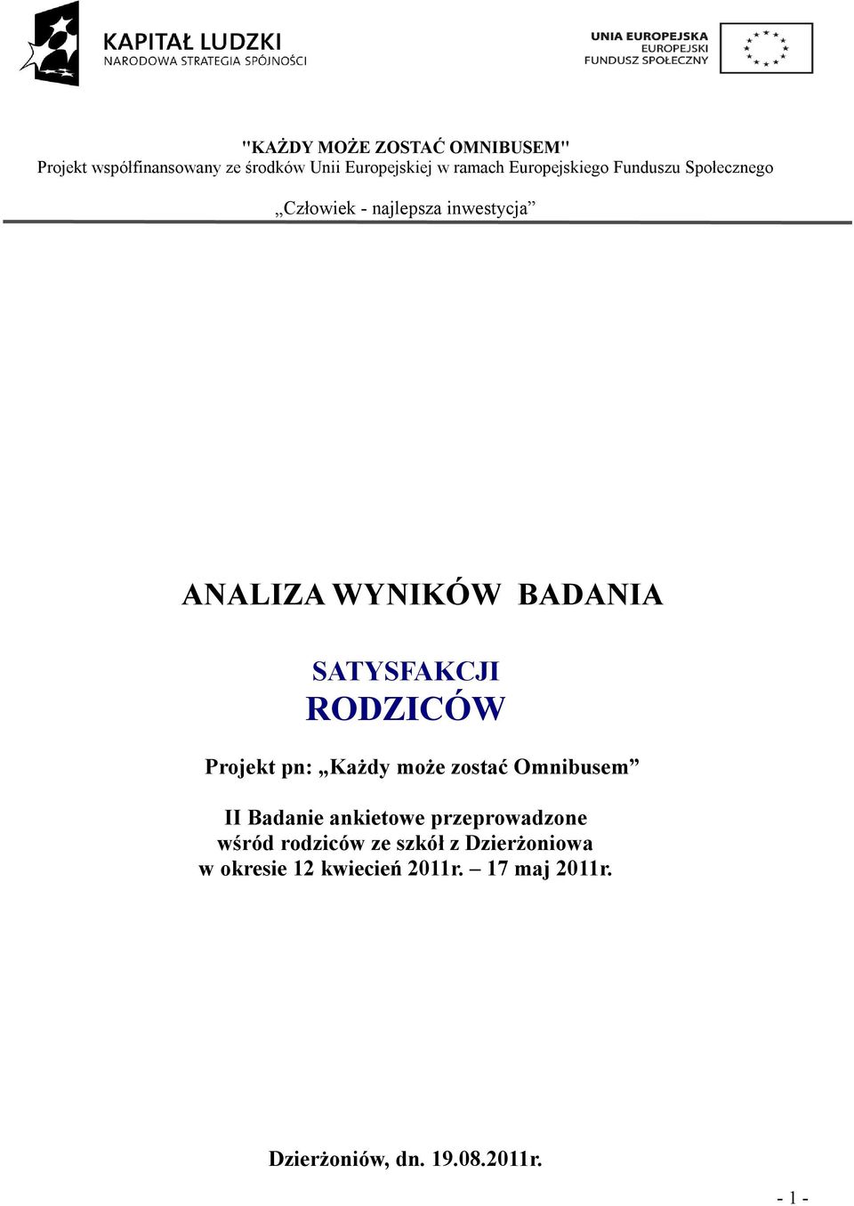 przeprowadzone wśród rodziców ze szkół z Dzierżoniowa w