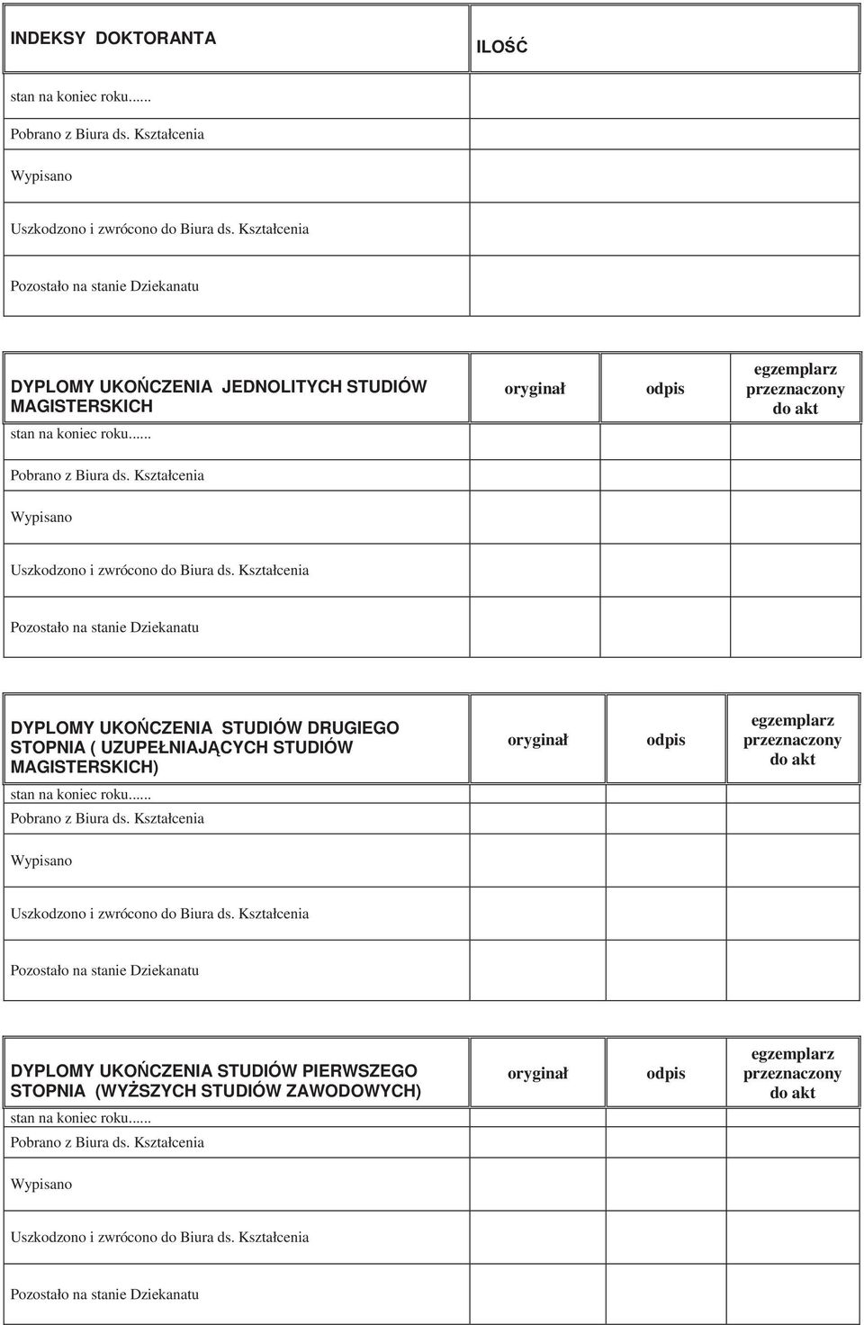 UZUPEŁNIAJ CYCH STUDIÓW MAGISTERSKICH) oryginał odpis egzemplarz DYPLOMY UKO