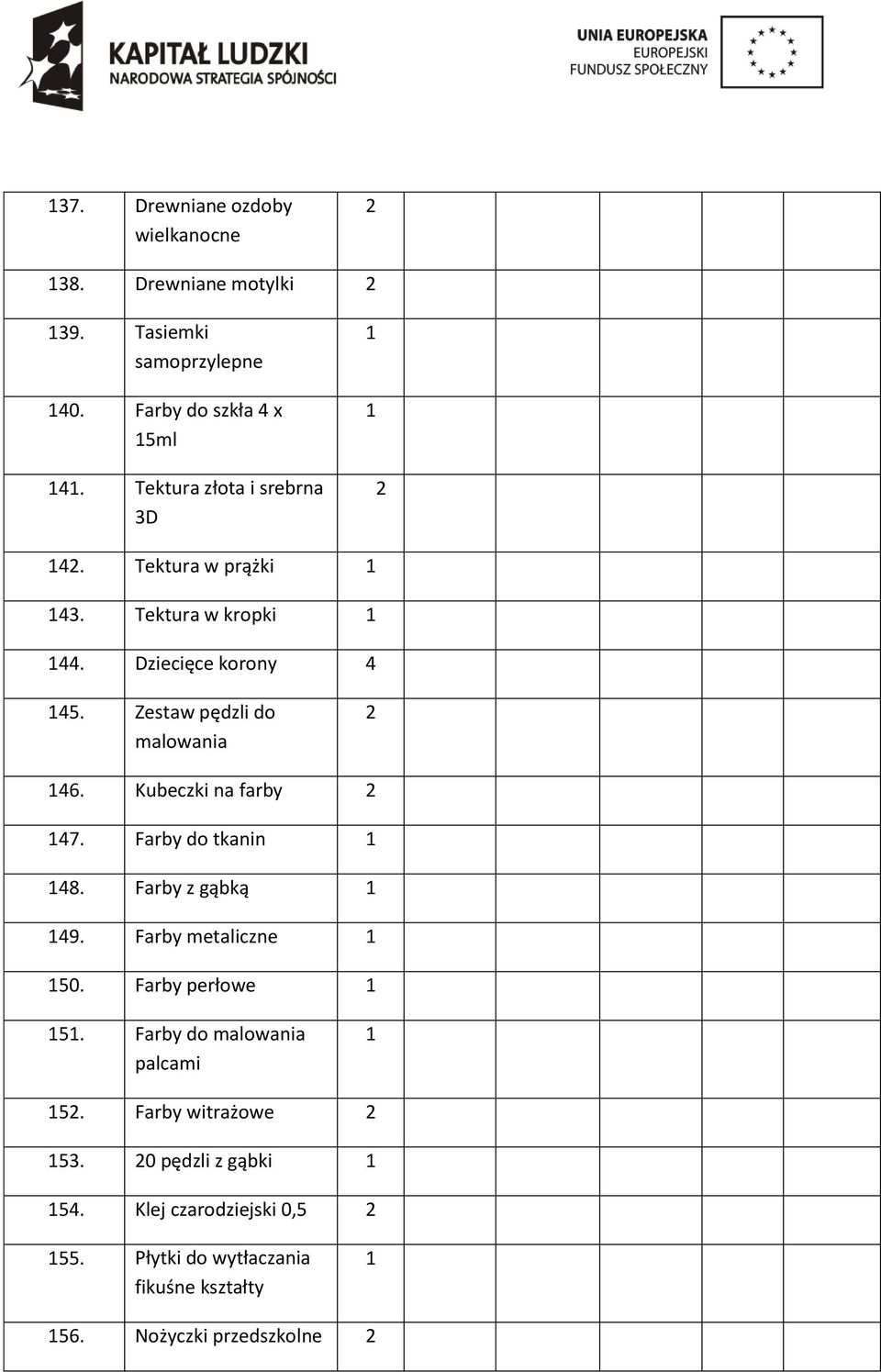 Kubeczki na farby 7. Farby do tkanin 8. Farby z gąbką 9. Farby metaliczne 50. Farby perłowe 5.