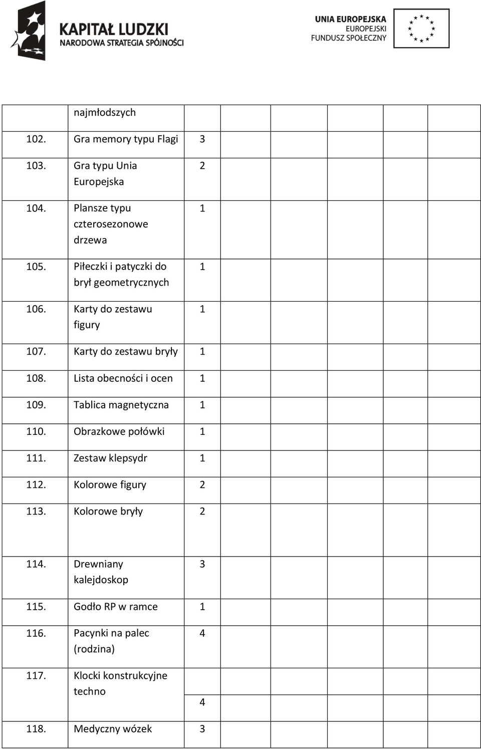 Lista obecności i ocen 09. Tablica magnetyczna 0. Obrazkowe połówki. Zestaw klepsydr. Kolorowe figury 3.