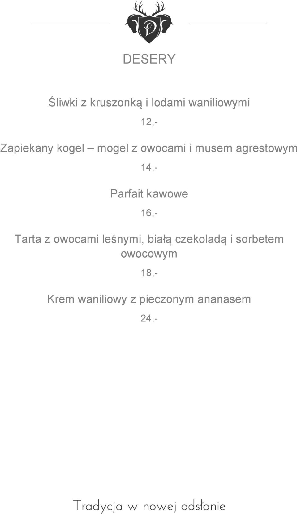 Parfait kawowe 16,- Tarta z owocami leśnymi, białą