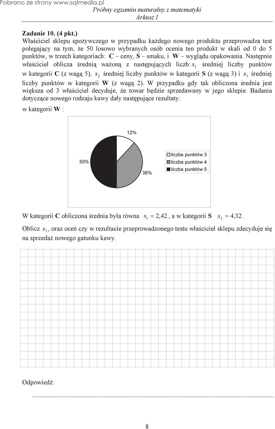 C ceny, S smaku, i W wygl du opakowania.