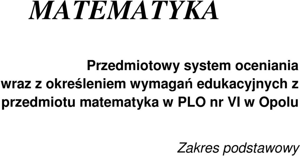 edukcyjnych z przedmiotu mtemtyk
