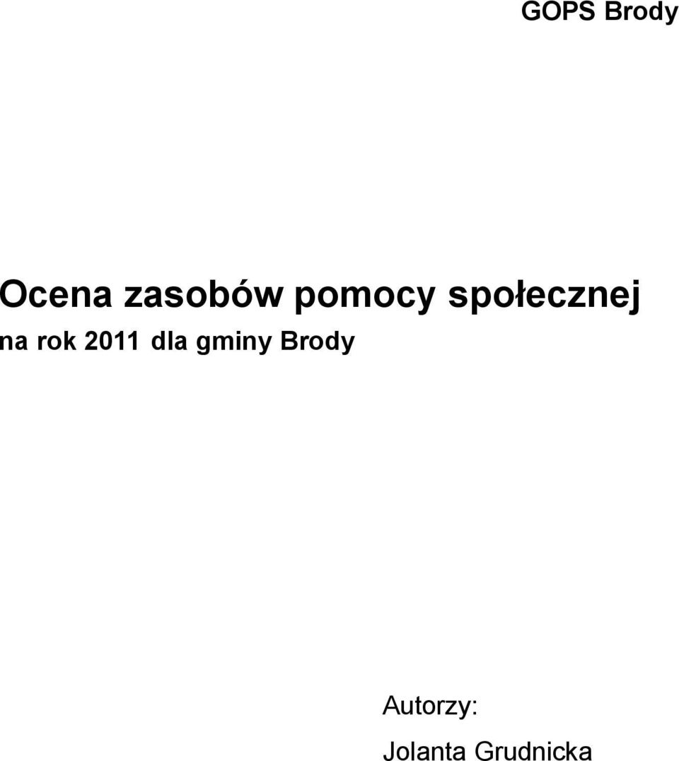 2011 dla gminy Brody