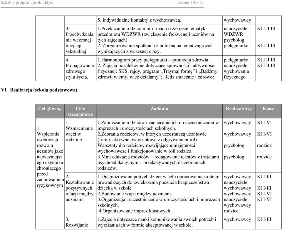 Zajęcia pozalekcyjne dotyczące sprawności i aktywności fizycznej: SKS, rajdy, program Trzymaj formę i Bądźmy zdrowi, wiemy, więc działamy ; Jedz smacznie i zdrowo:.