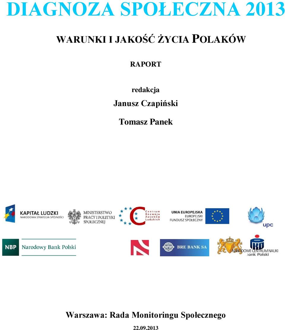 Czapiński Tomasz Panek NARODOWE CENTRUM
