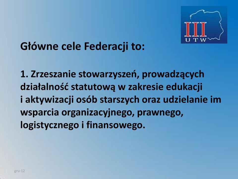 statutową w zakresie edukacji i aktywizacji osób