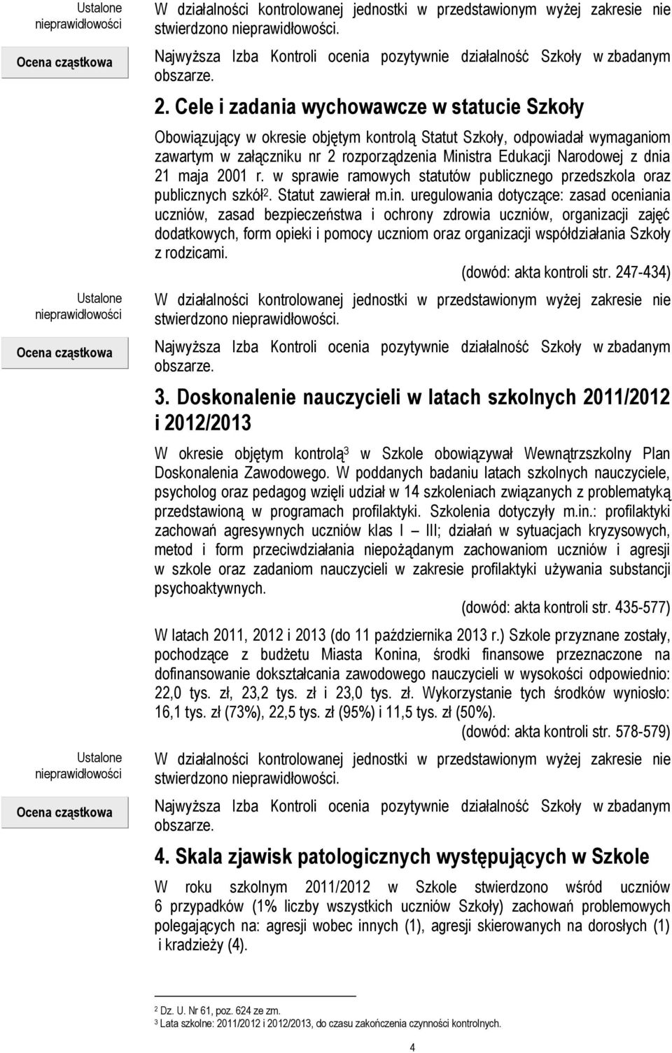 21 maja 2001 r. w sprawie ramowych statutów publicznego przedszkola oraz publicznych szkół 2. Statut zawierał m.in.