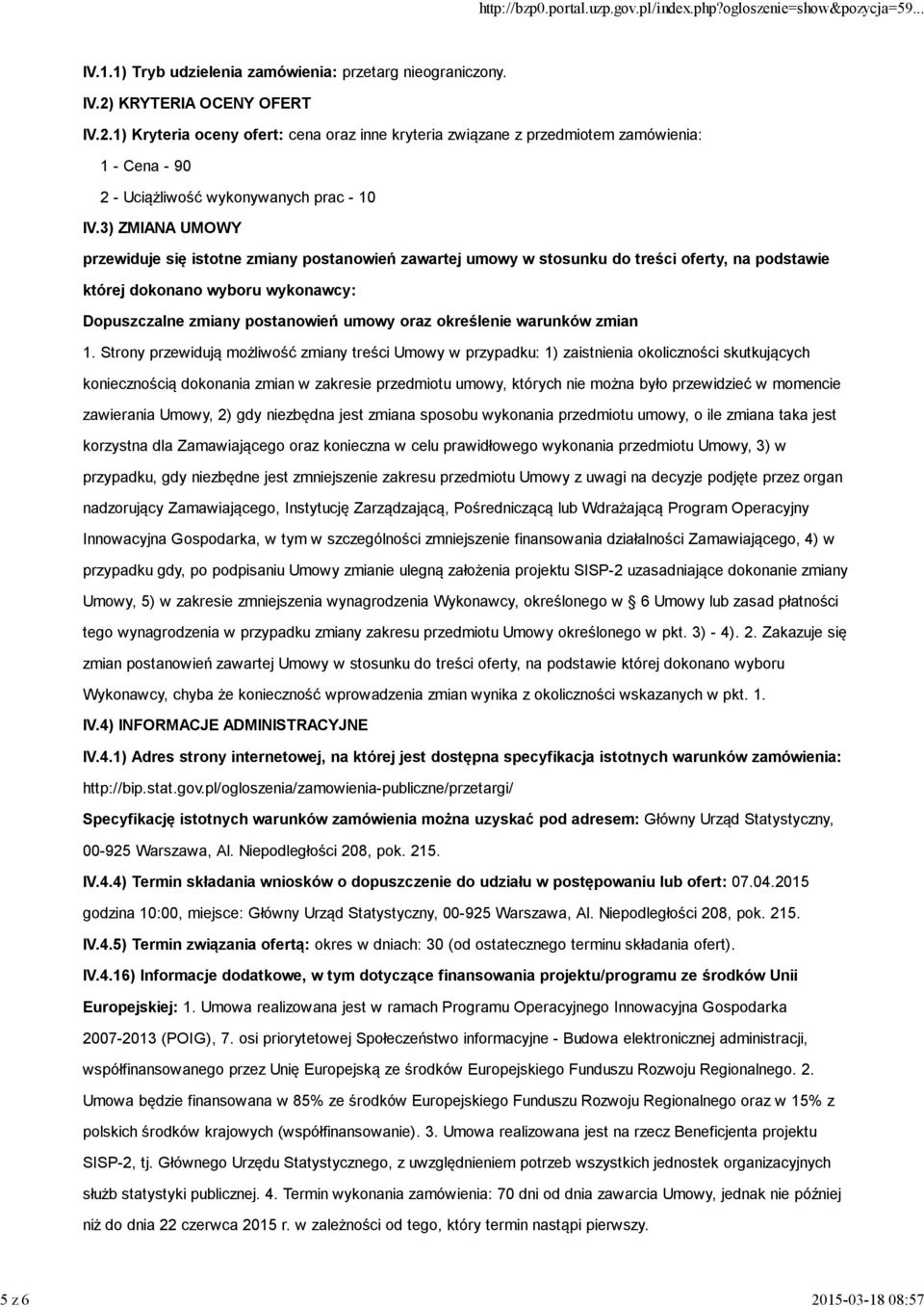 określenie warunków zmian 1.