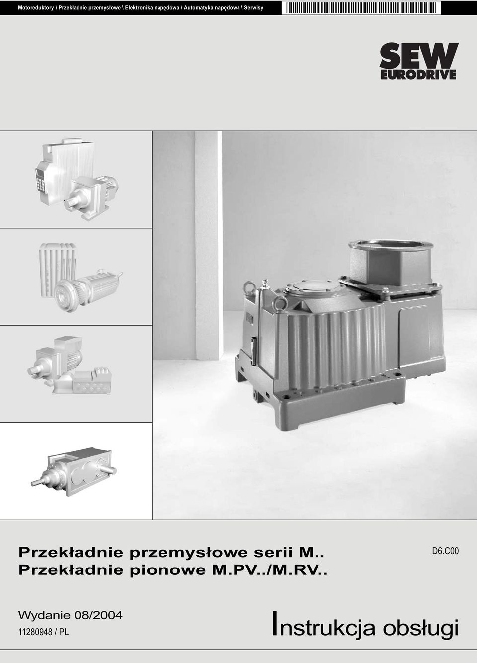 przemysłowe serii M.. Przekładnie pionowe M.PV../M.RV.