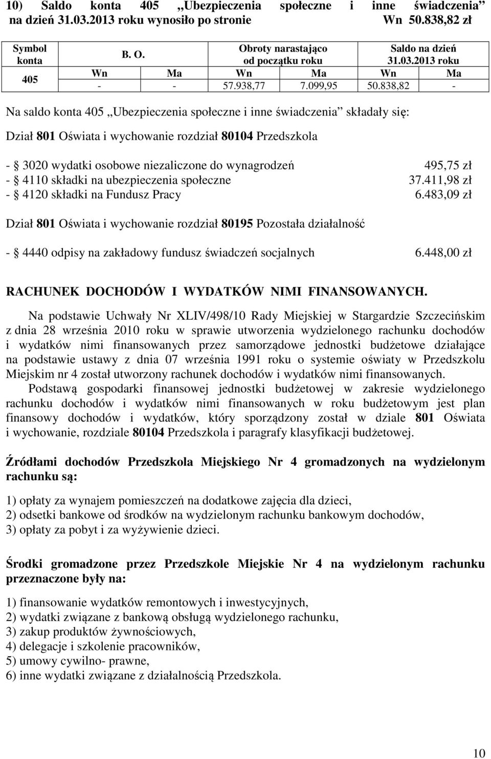 4110 składki na ubezpieczenia społeczne 37.411,98 zł - 4120 składki na Fundusz Pracy 6.