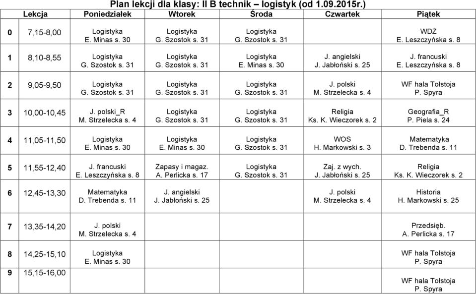 francuski hala Tołstoja _R Geografia_R P. Piela s. 24 4 11,05-11,50 WOS H. Markowski s.