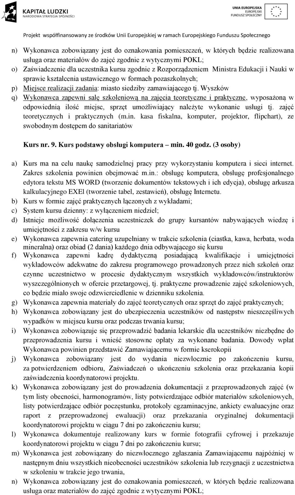 9. Kurs podstawy obsługi komputera min.