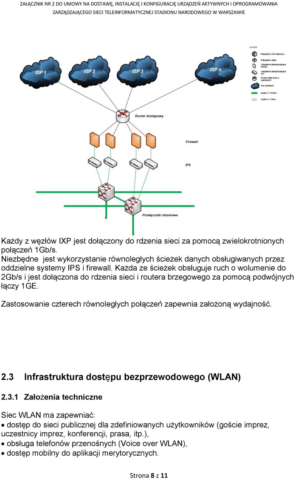 Każda ze ścieżek obsługuje ruch o wolumenie do 2Gb/s i jest dołączona do rdzenia sieci i routera brzegowego za pomocą podwójnych łączy 1GE.