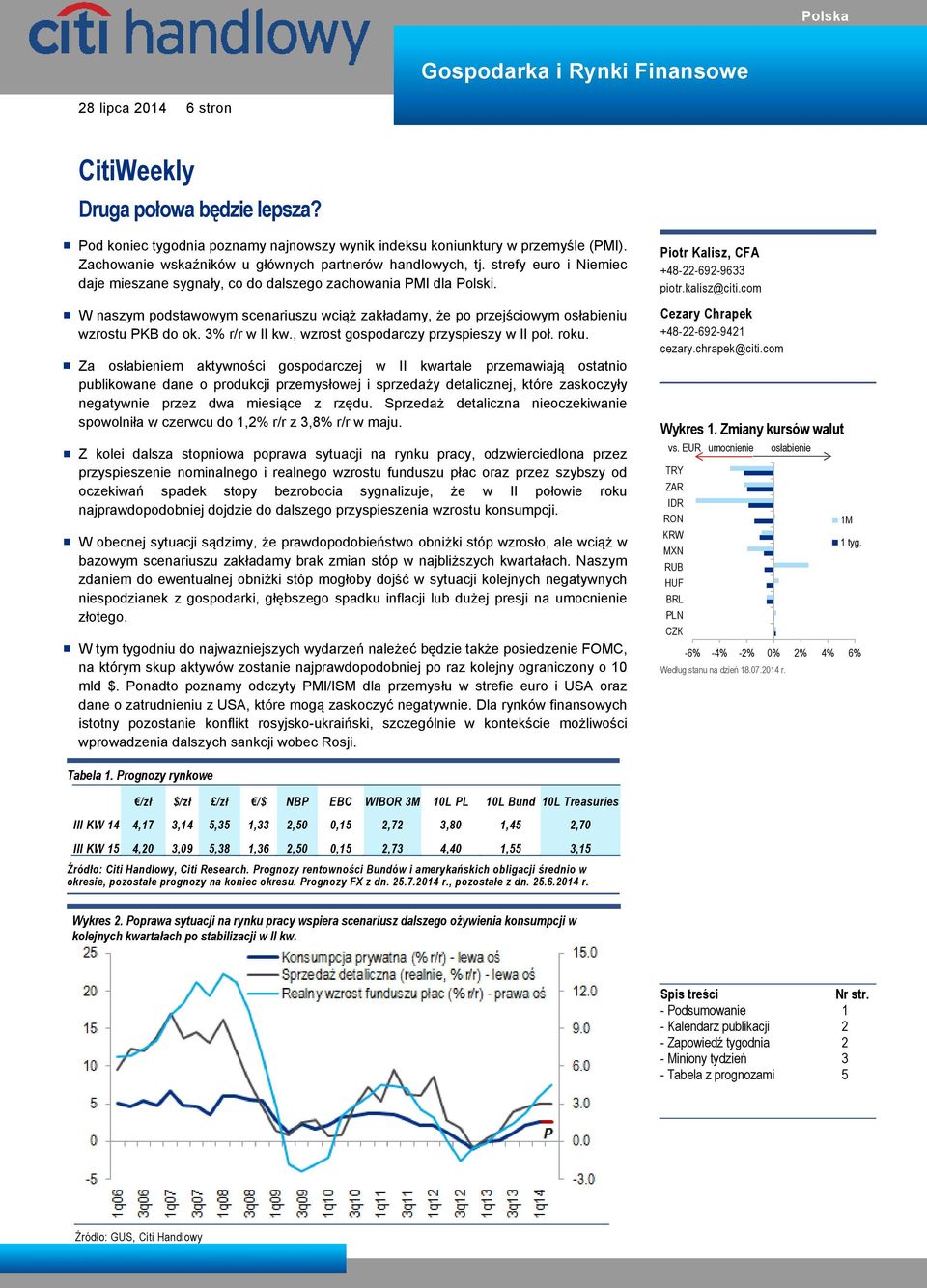 W naszym podstawowym scenariuszu wciąż zakładamy, że po przejściowym osłabieniu wzrostu PKB do ok. 3% r/r w II kw., wzrost gospodarczy przyspieszy w II poł. roku.