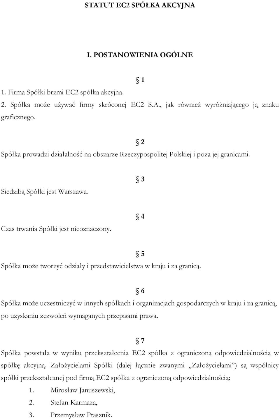 4 Spółka może tworzyć odziały i przedstawicielstwa w kraju i za granicą.
