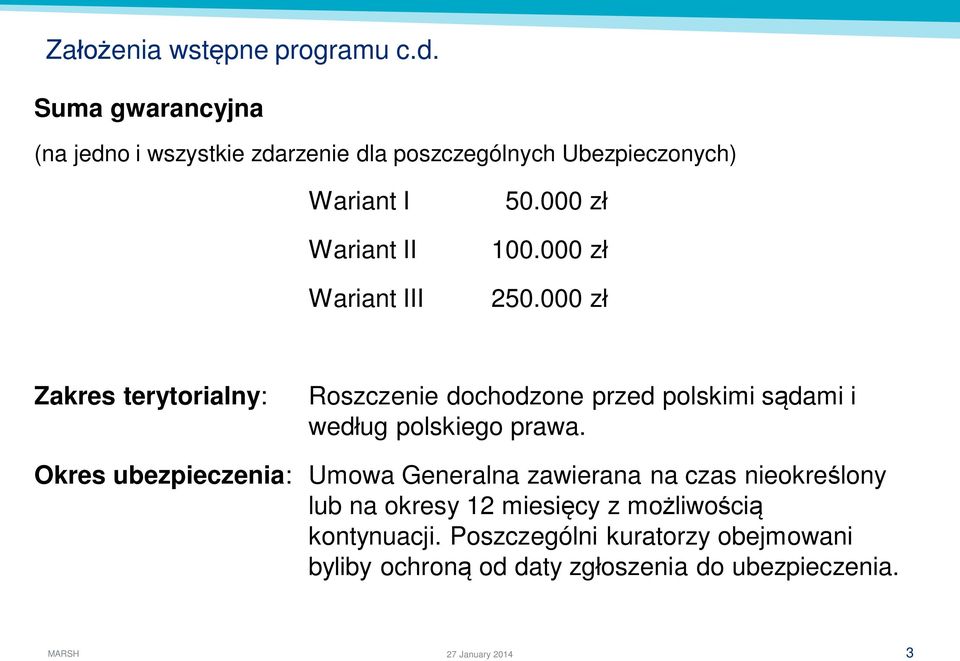 50.000 z 100.000 z 250.000 z Zakres terytorialny: Roszczenie dochodzone przed polskimi s dami i wed ug polskiego prawa.