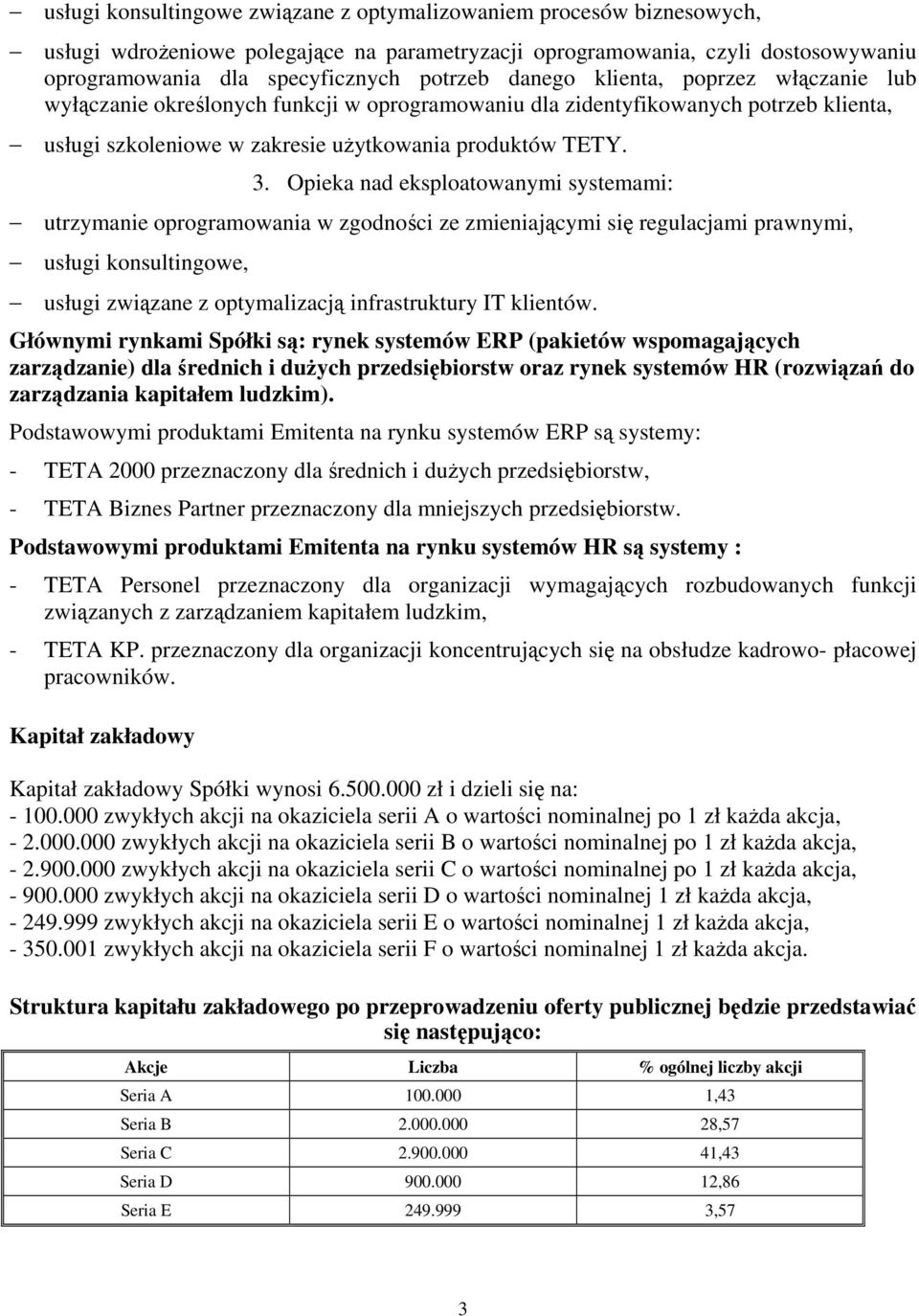 Opieka nad eksploatowanymi systemami: utrzymanie oprogramowania w zgodności ze zmieniającymi się regulacjami prawnymi, usługi konsultingowe, usługi związane z optymalizacją infrastruktury IT klientów.