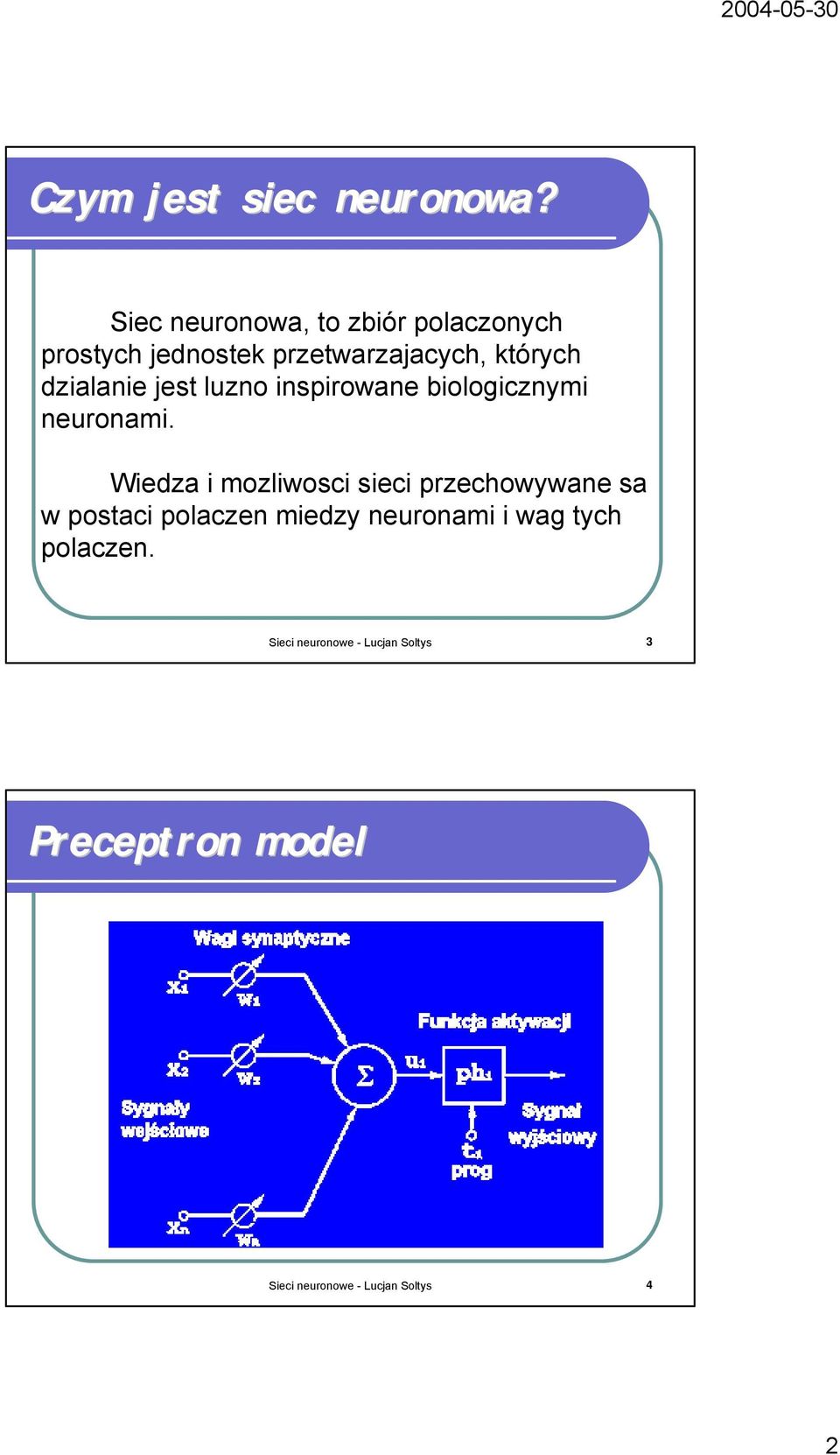 dzalane jest luzno nsprowane bologcznym neuronam.