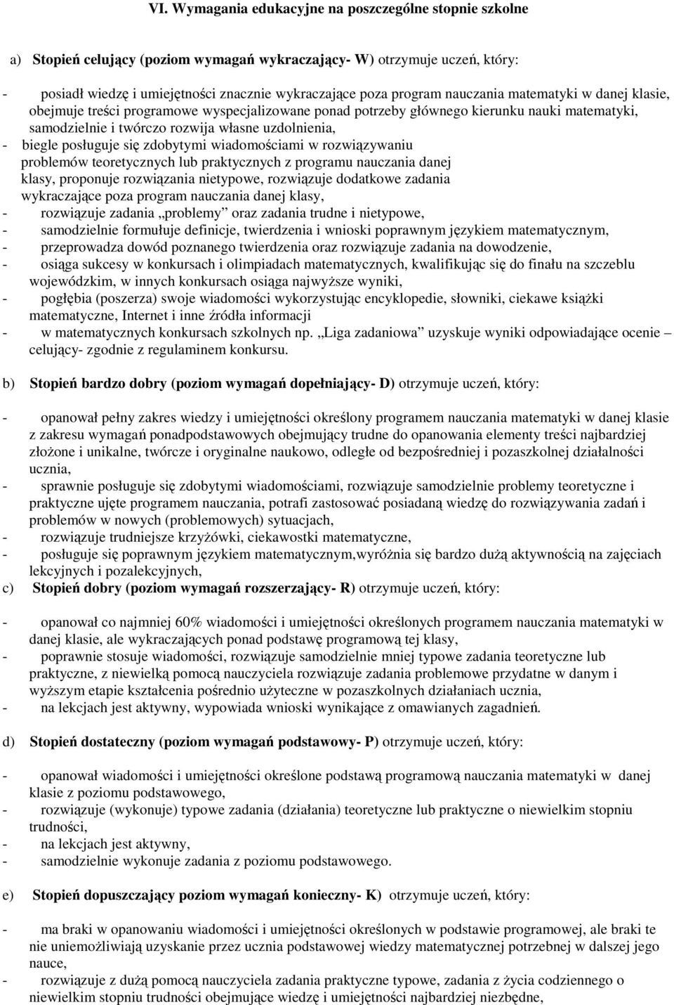 posługuje się zdobytymi wiadomościami w rozwiązywaniu problemów teoretycznych lub praktycznych z programu nauczania danej klasy, proponuje rozwiązania nietypowe, rozwiązuje dodatkowe zadania