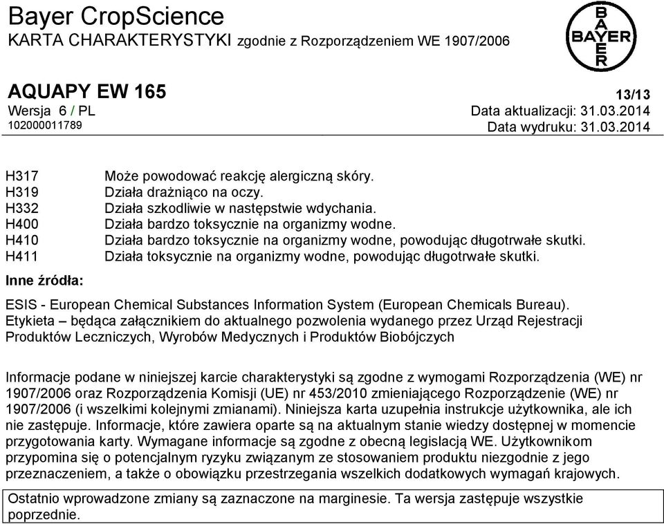 ESIS - European Chemical Substances Information System (European Chemicals Bureau).