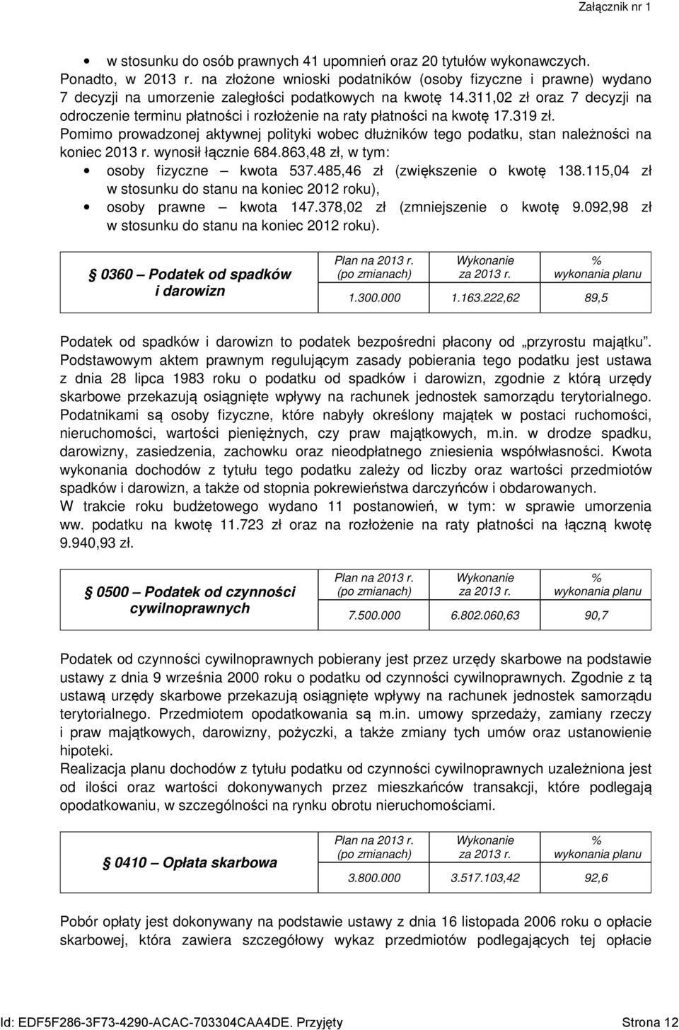 311,02 zł oraz 7 decyzji na odroczenie terminu płatności i rozłożenie na raty płatności na kwotę 17.319 zł.