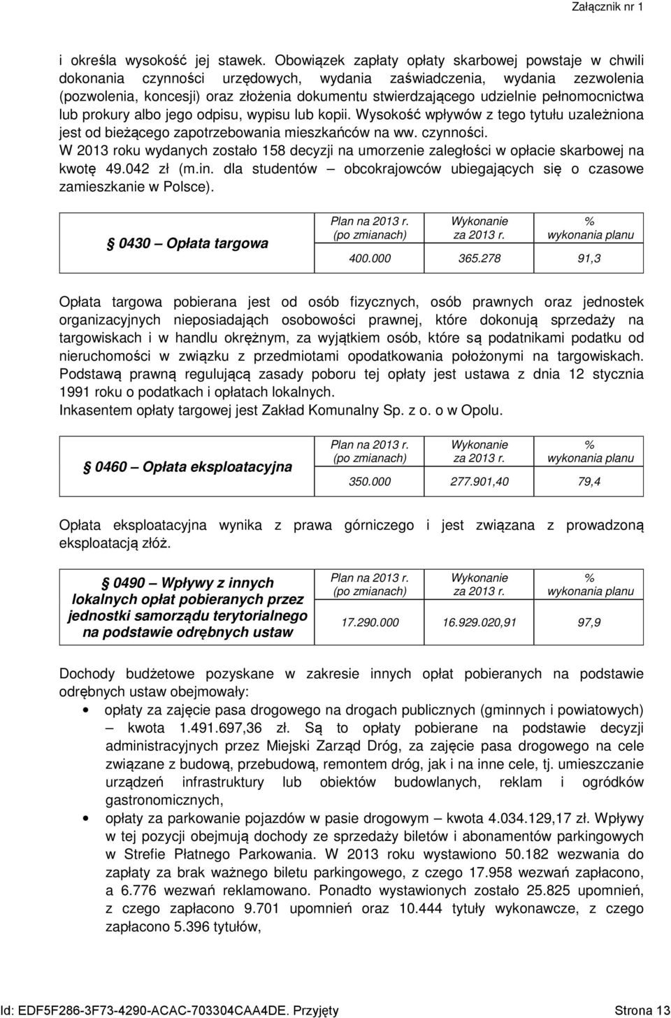 pełnomocnictwa lub prokury albo jego odpisu, wypisu lub kopii. Wysokość wpływów z tego tytułu uzależniona jest od bieżącego zapotrzebowania mieszkańców na ww. czynności.