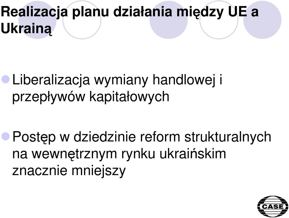 kapitałowych Postęp w dziedzinie reform