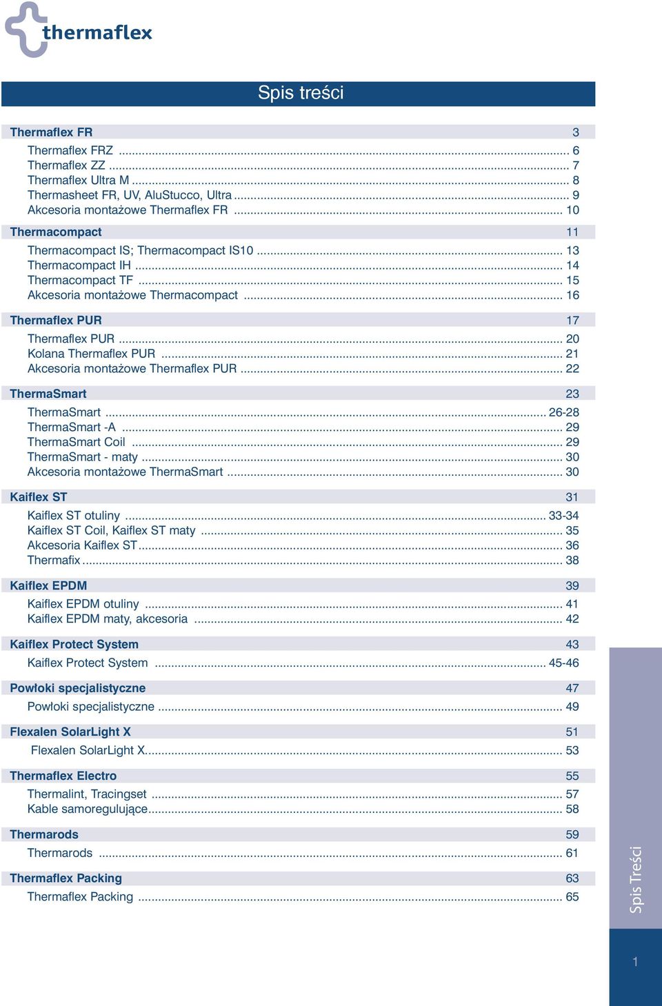 .. 2 Akcesoria montażowe Thermaflex PUR... 22 ThermaSmart 23 ThermaSmart... 2-2 ThermaSmart -A... 29 ThermaSmart Coil... 29 ThermaSmart - maty... Akcesoria montażowe ThermaSmart.