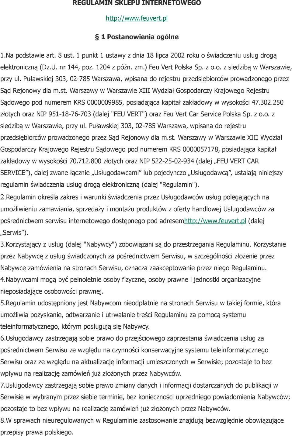 u przedsiębiorców prowadzonego przez Sąd Rejonowy dla m.st.