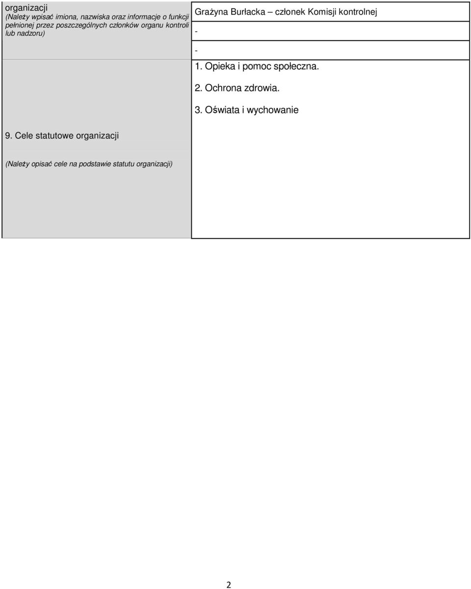 kontrolnej 1. Opieka i pomoc społeczna. 2. Ochrona zdrowia. 3. Oświata i wychowanie 9.