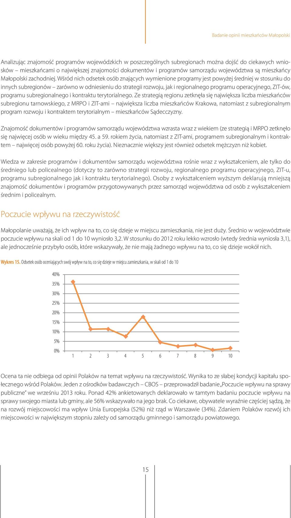 Wśród nich odsetek osób znających wymienione programy jest powyżej średniej w stosunku do innych subregionów zarówno w odniesieniu do strategii rozwoju, jak i regionalnego programu operacyjnego,
