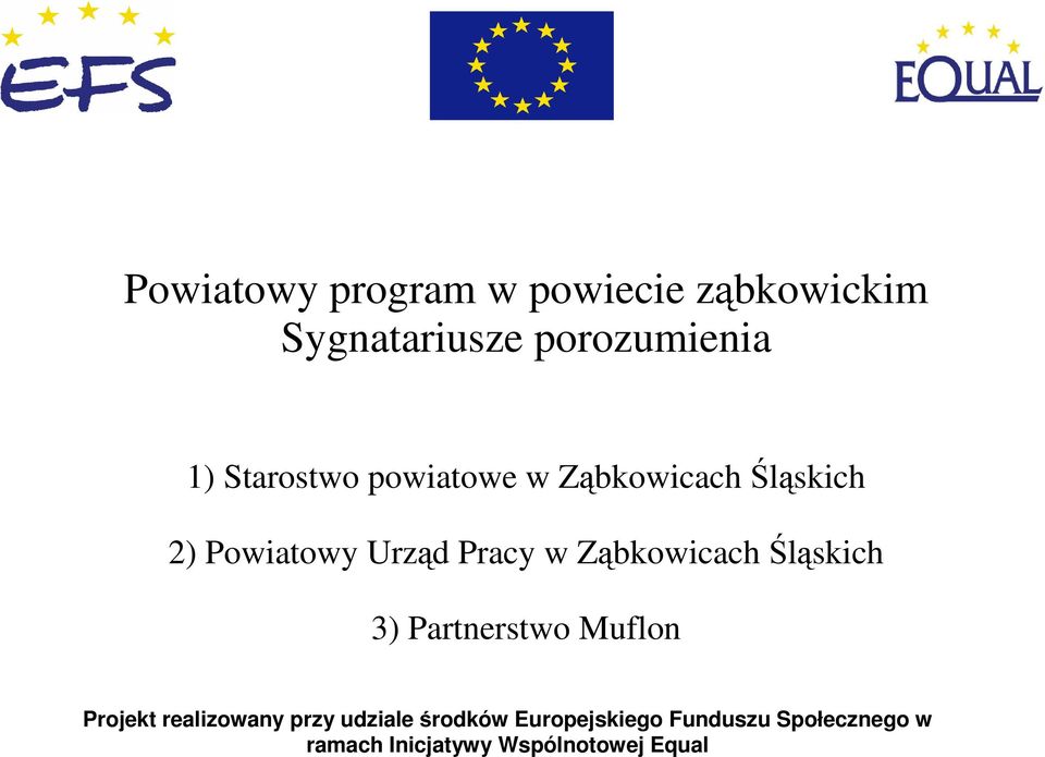 Ząbkowicach Śląskich 3) Partnerstwo Muflon Projekt realizowany przy