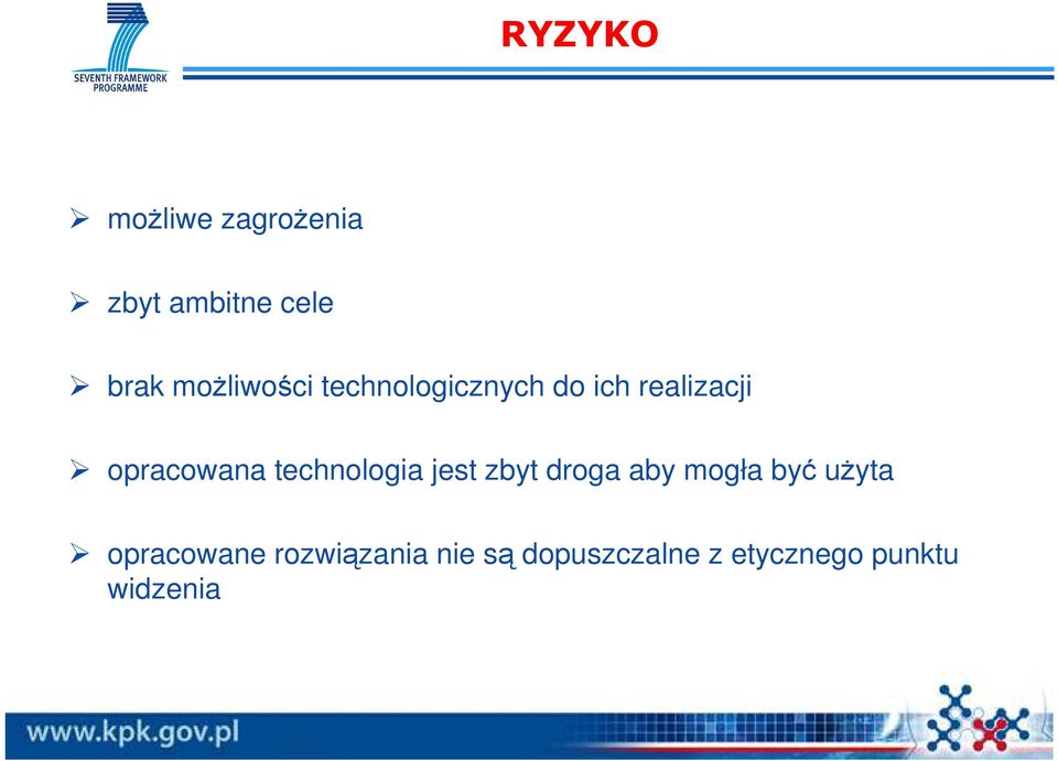 opracowana technologia jest zbyt droga aby mogła być