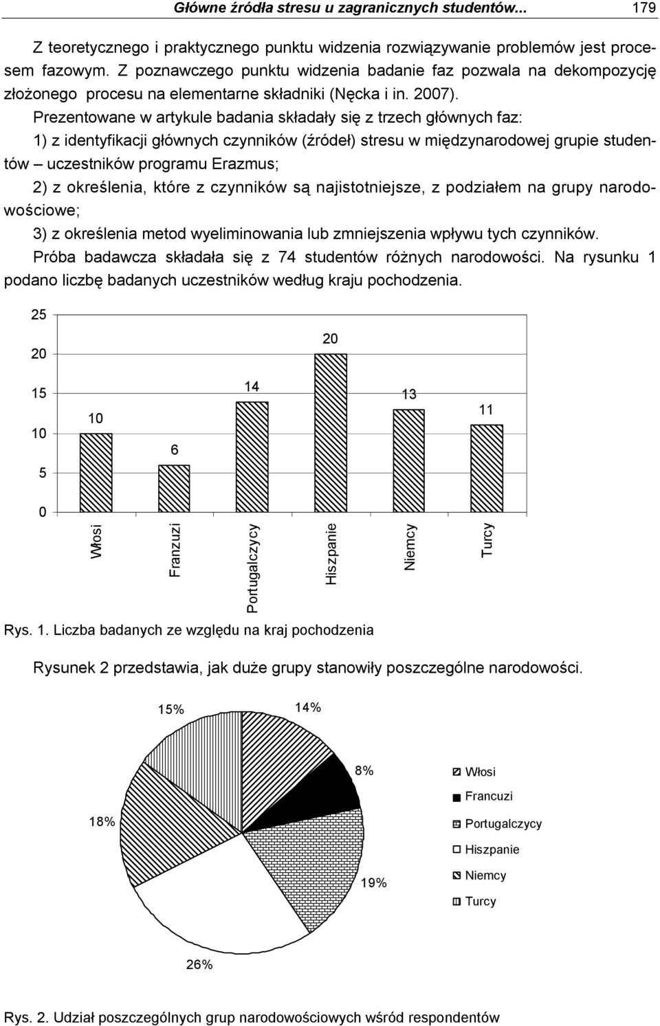 Prezentowane w artykule badania składały się z trzech głównych faz: 1) z identyfikacji głównych czynników (źródeł) stresu w międzynarodowej grupie studentów uczestników programu Erazmus; 2) z
