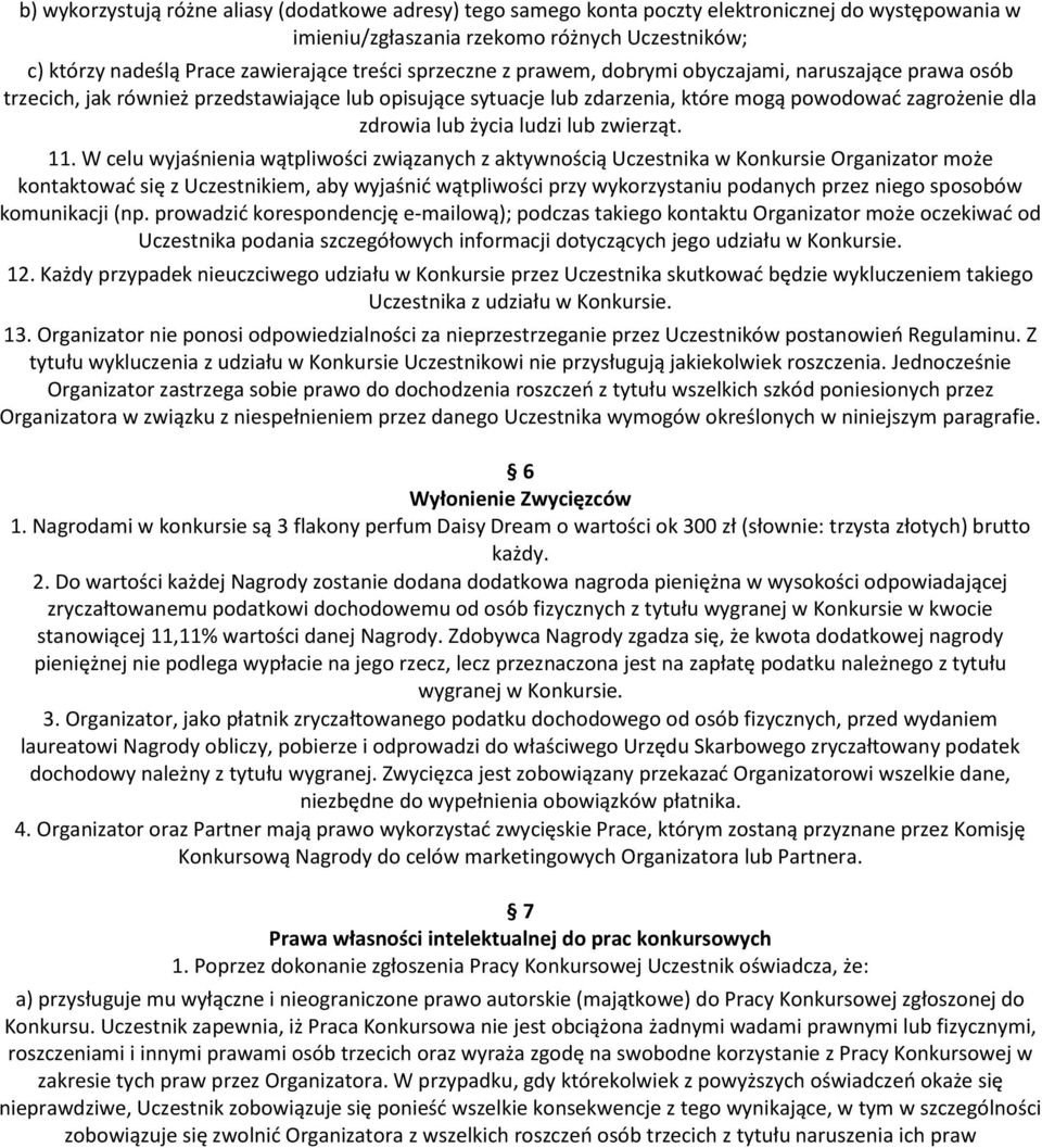 lub zwierząt. 11.