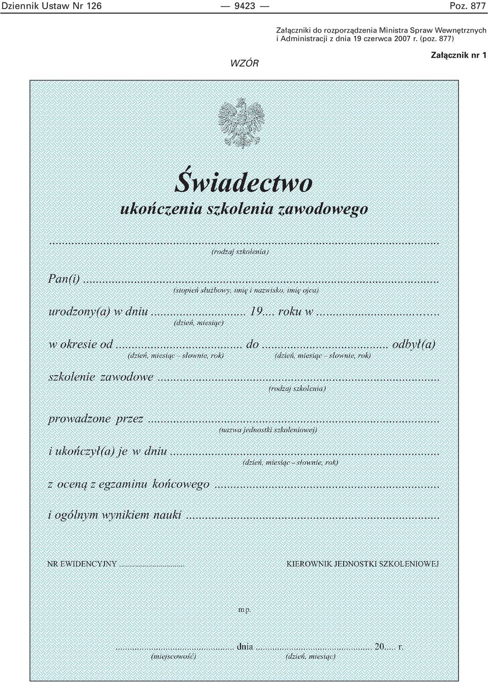 Spraw Wewn trznych i Administracji z dnia