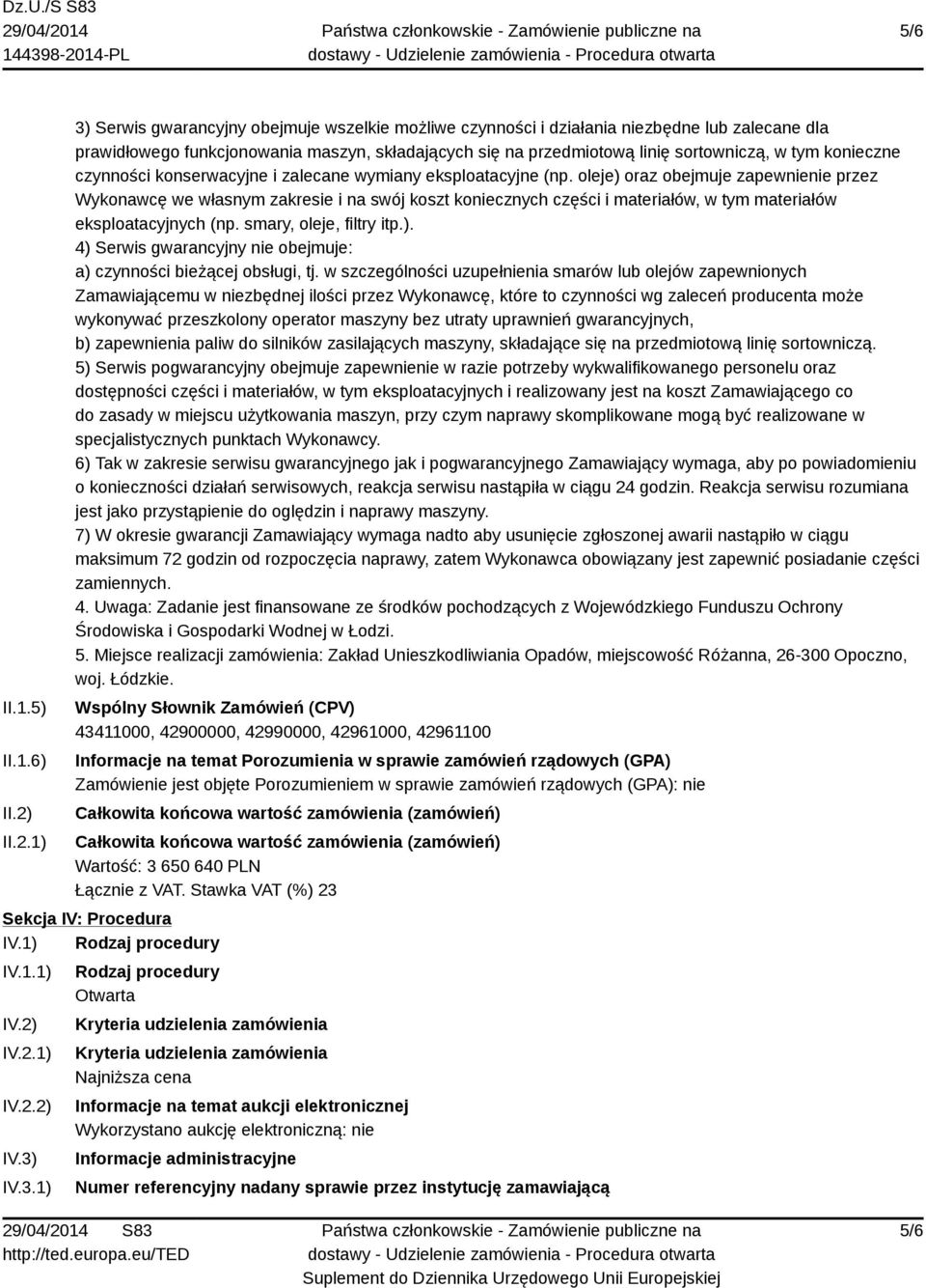 konieczne czynności konserwacyjne i zalecane wymiany eksploatacyjne (np.
