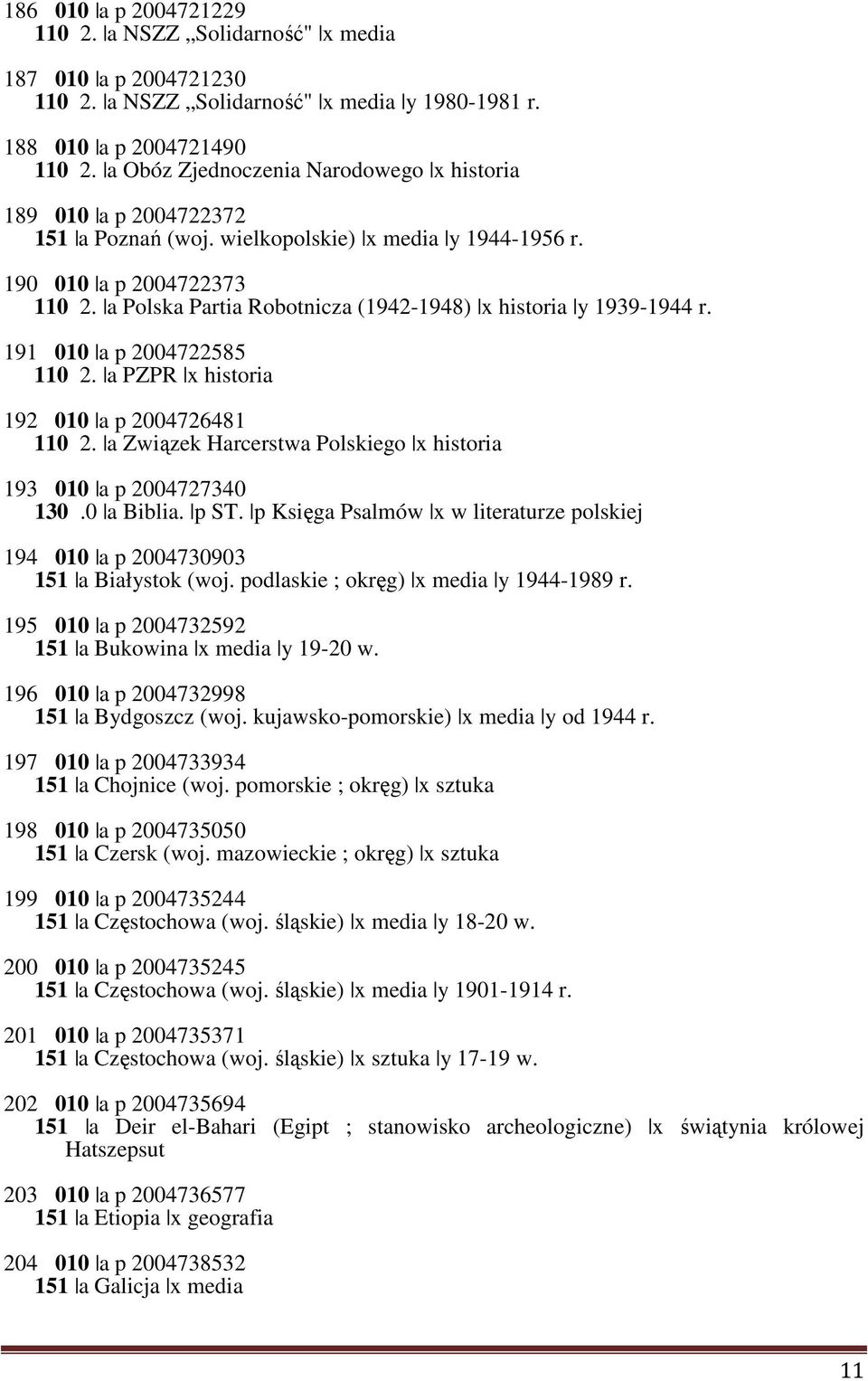 a Polska Partia Robotnicza (1942-1948) x historia y 1939-1944 r. 191 010 a p 2004722585 110 2. a PZPR x historia 192 010 a p 2004726481 110 2.