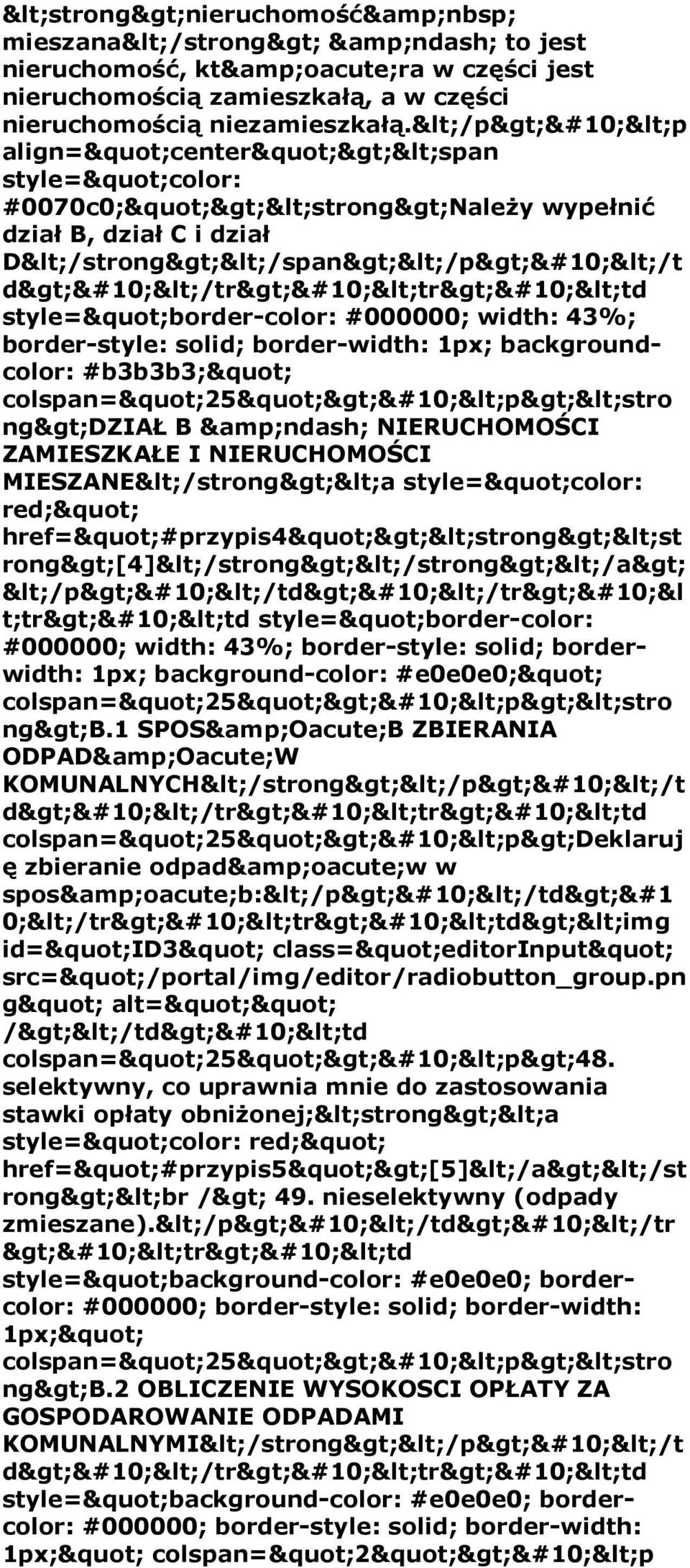 backgroundcolor: #b3b3b3;" colspan="25"> <p><stro ng>dział B &ndash; NIERUCHOMOŚCI ZAMIESZKAŁE I NIERUCHOMOŚCI MIESZANE</strong><a style="color: red;" href="#przypis4"><strong><st