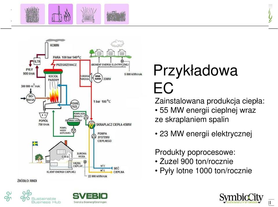 spalin 23 MW energii elektrycznej Produkty