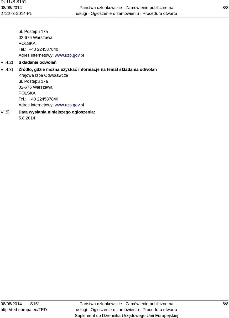 pl Składanie odwołań Źródło, gdzie można uzyskać informacje na temat składania odwołań