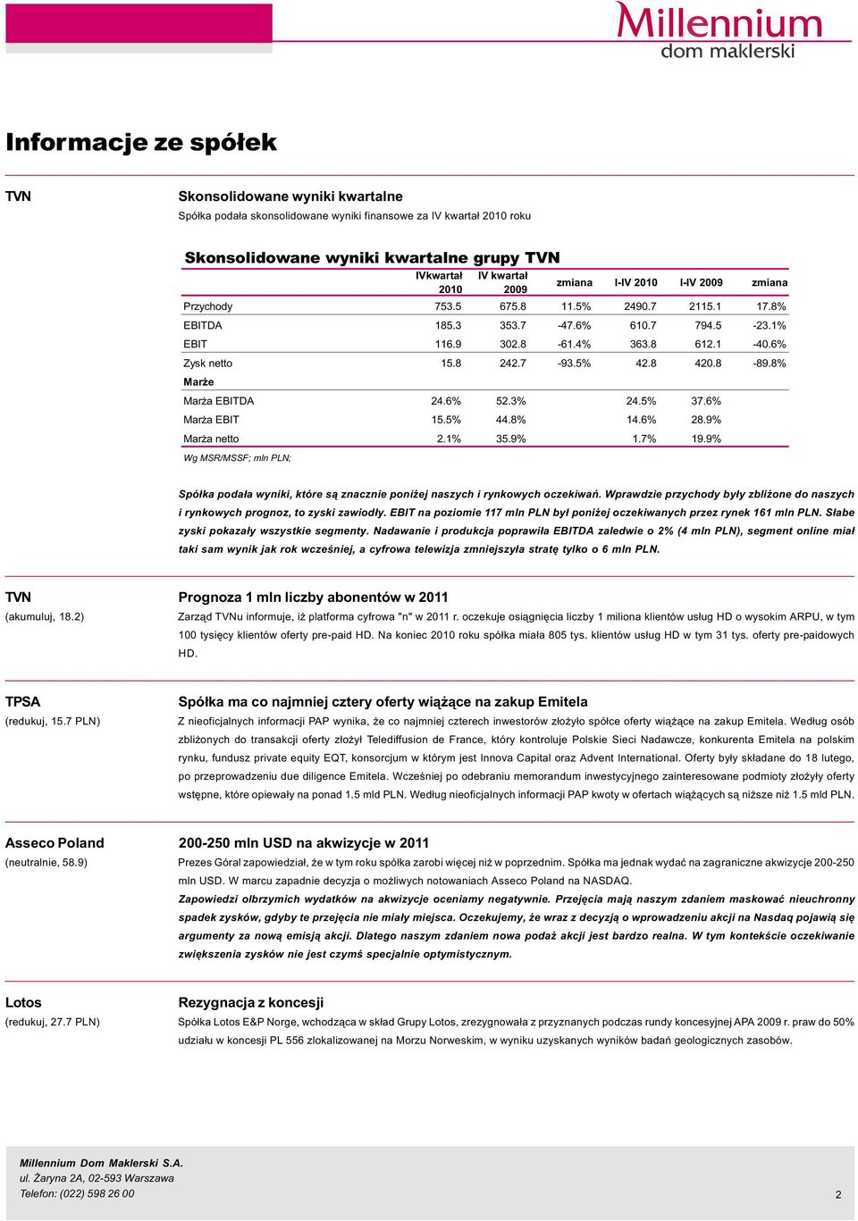 8% Mar e Mar a EBITDA 24.6% 52.3% 24.5% 37.6% Mar a EBIT 15.5% 44.8% 14.6% 28.9% Mar a netto 2.1% 35.9% 1.7% 19.
