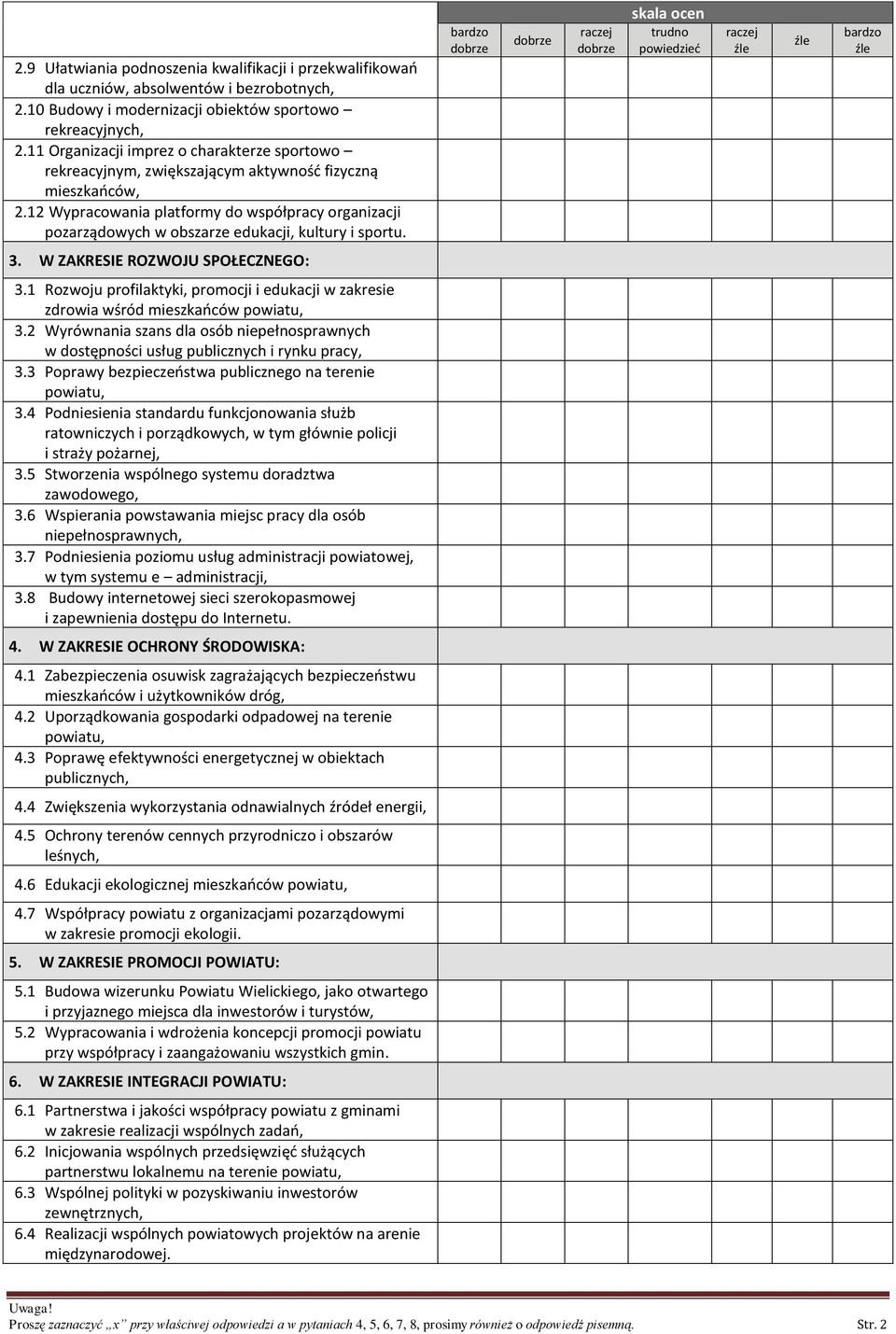 12 Wypracowania platformy do współpracy organizacji pozarządowych w obszarze edukacji, kultury i sportu. 3. W ZAKRESIE ROZWOJU SPOŁECZNEGO: 3.