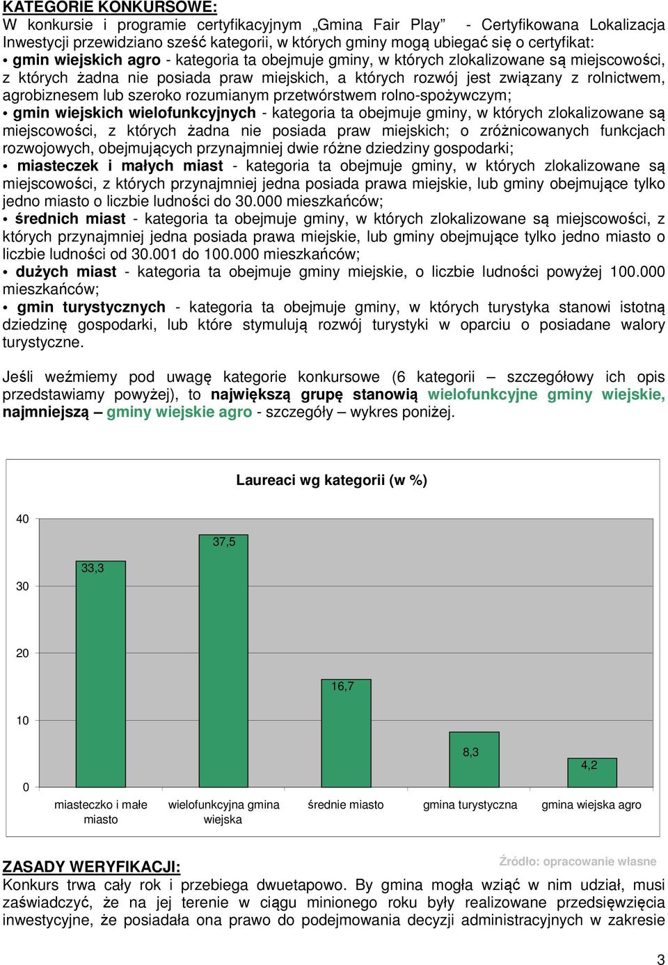 szeroko rozumianym przetwórstwem rolno-spożywczym; gmin wiejskich wielofunkcyjnych - kategoria ta obejmuje gminy, w których zlokalizowane są miejscowości, z których żadna nie posiada praw miejskich;