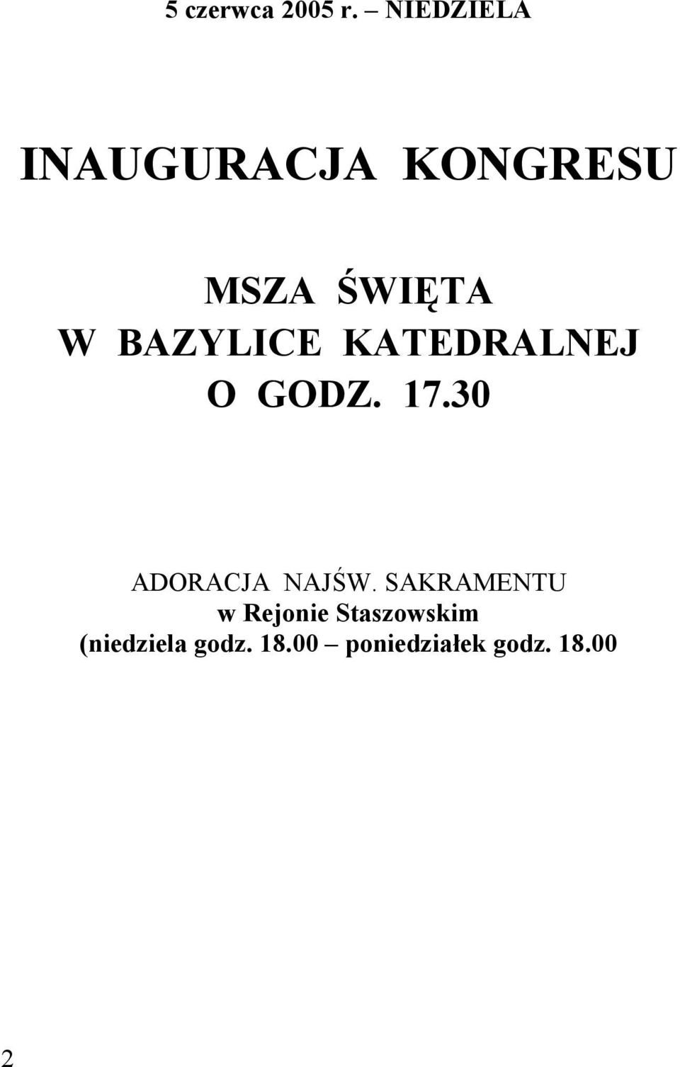 BAZYLICE KATEDRALNEJ O GODZ. 17.