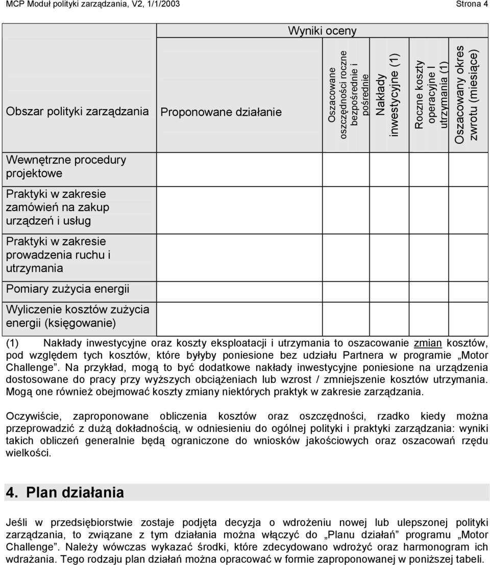 ruchu i utrzymania Pomiary zużycia energii Wyliczenie kosztów zużycia energii (księgowanie) (1) Nakłady inwestycyjne oraz koszty eksploatacji i utrzymania to oszacowanie zmian kosztów, pod względem